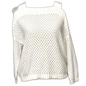 Cotton By Autumn Cashmere Women’s Off The Shoulder  Sweater. Size M  Color White